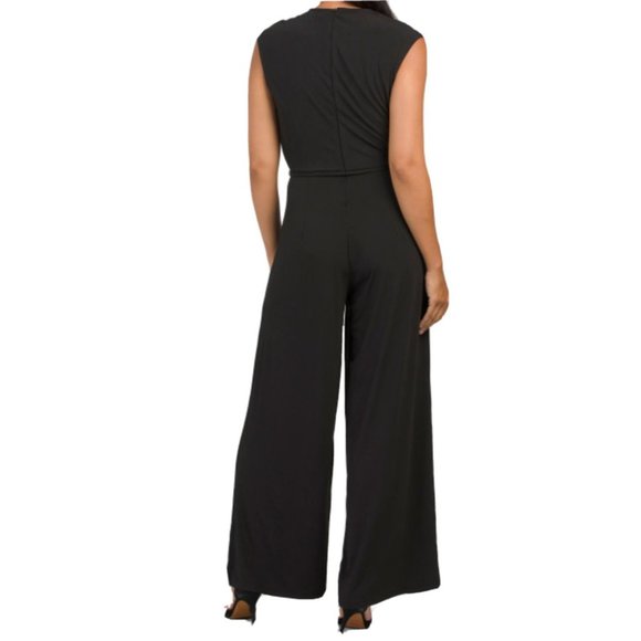 Catherine Malandrino Women's Medium Wide Leg Jumpsuit V Neck Sleeveless Black - Picture 2 of 11